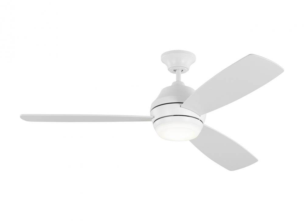 Ikon 52-inch indoor/outdoor integrated LED dimmable ceiling fan in matte white finish