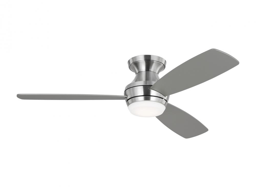 Ikon 52" Dimmable Integrated LED Indoor Brushed Steel Hugger Ceiling Fan with Light Kit