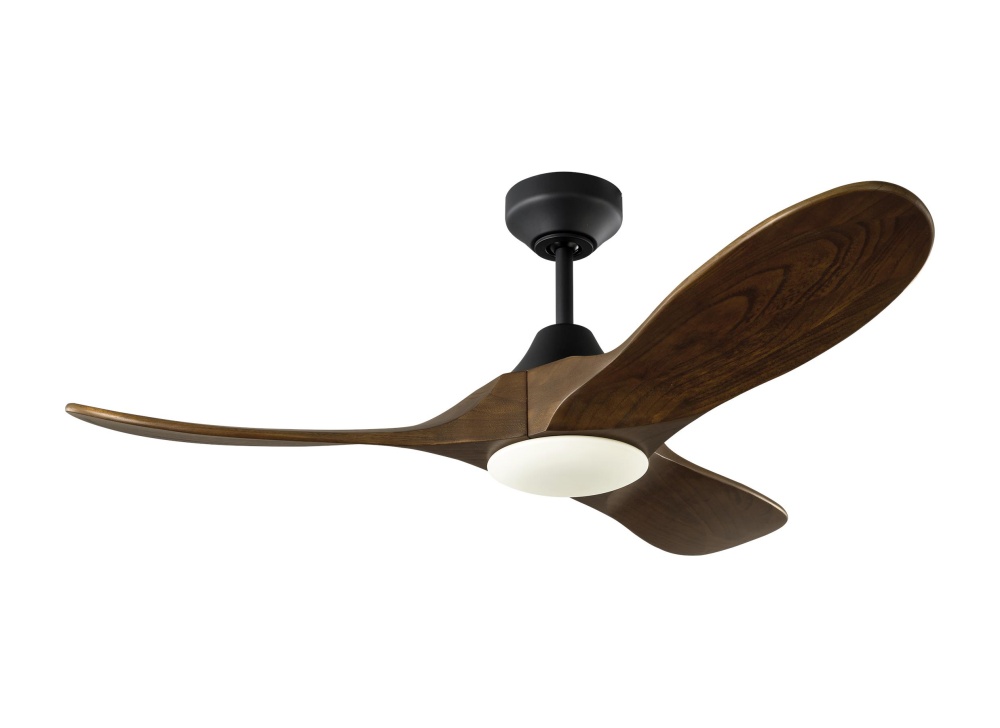 Maverick Smart 44 LED Ceiling Fan in Midnight Black with Dark Walnut Blades and Light Kit
