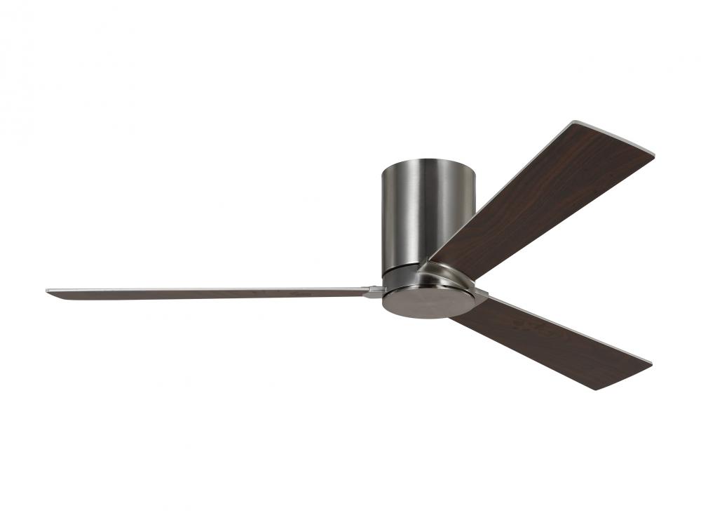 Rozzen 52-inch indoor/outdoor Energy Star hugger ceiling fan in brushed steel silver finish