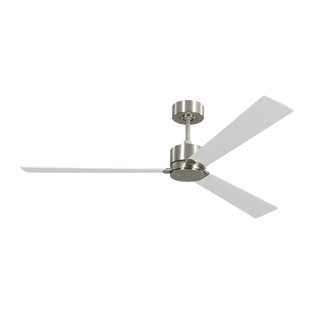 Rozzen Smart 60 Ceiling Fan in Brushed Steel with Silver / American Walnut Reversible Blades
