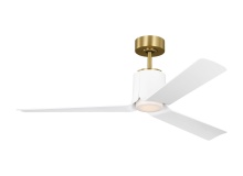 Visual Comfort & Co. Fan Collection 3PESM52BBSD - Peel Smart 52 LED Ceiling Fan in Burnished Brass with Matte White Blades and Light Kit
