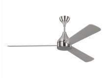 Visual Comfort & Co. Fan Collection 3STMSM60BSD - Streaming Smart 60" Dimmable Indoor/Outdoor Integrated LED Brushed Steel Ceiling Fan with Remote