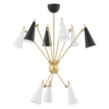 Mitzi by Hudson Valley Lighting H441809-AGB/BKWH - Moxie Chandelier