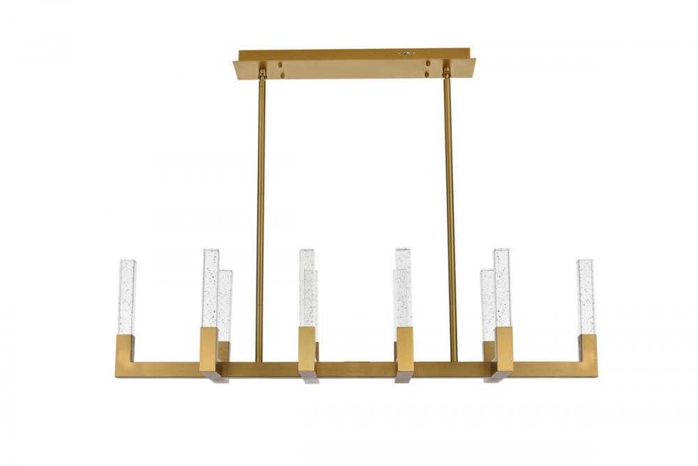 Noemi Pendant L48" W12" H12" L10 DIM 3CCT Satin Gold