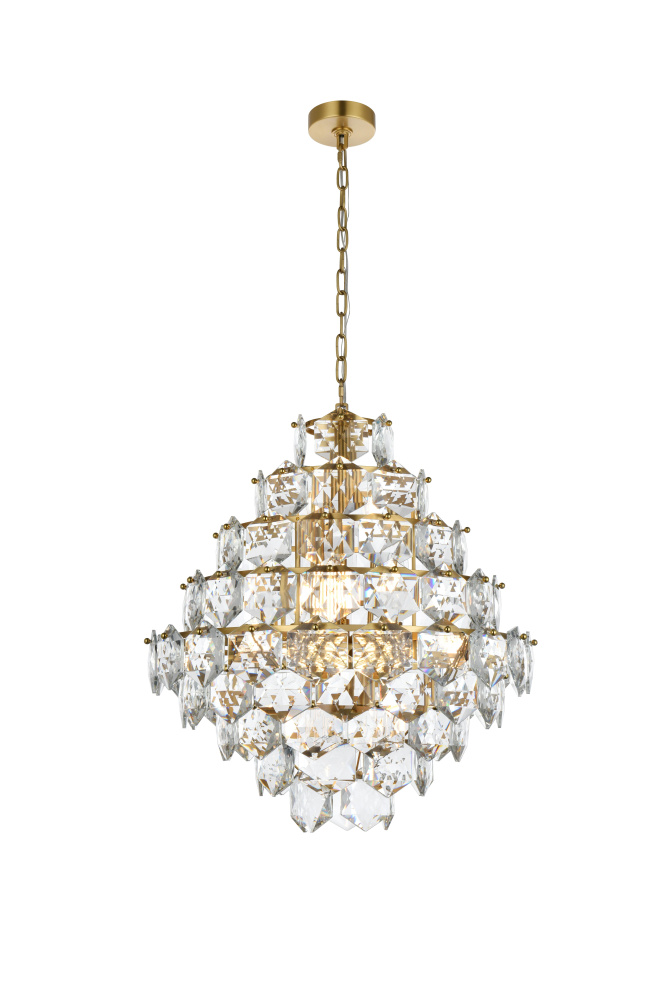 Pendant D24"H25"L15 Satin Gold