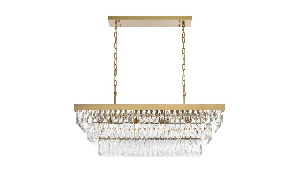 Pendant L36"W16"11.5"L12 Satin Gold