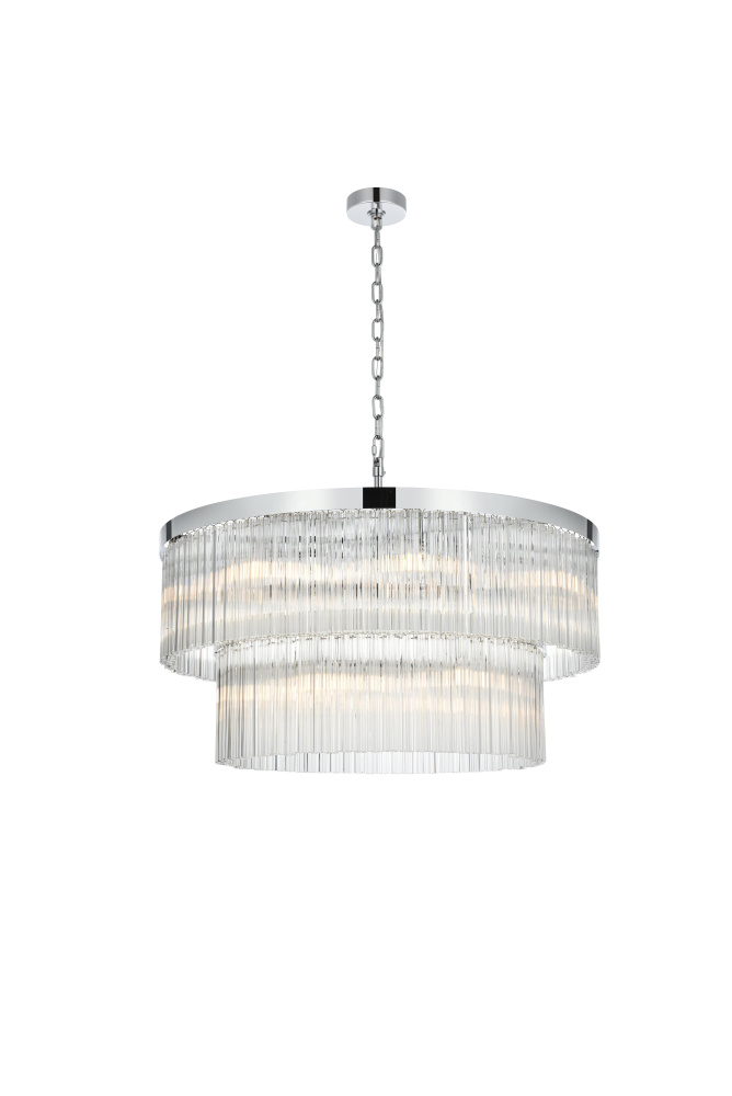 Pendant D32"H16.5"L14 Chrome