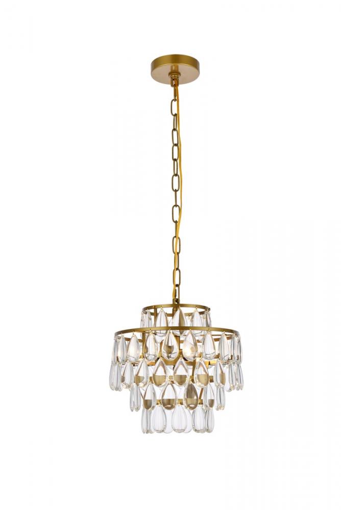 Mila 12 inch pendant in brass