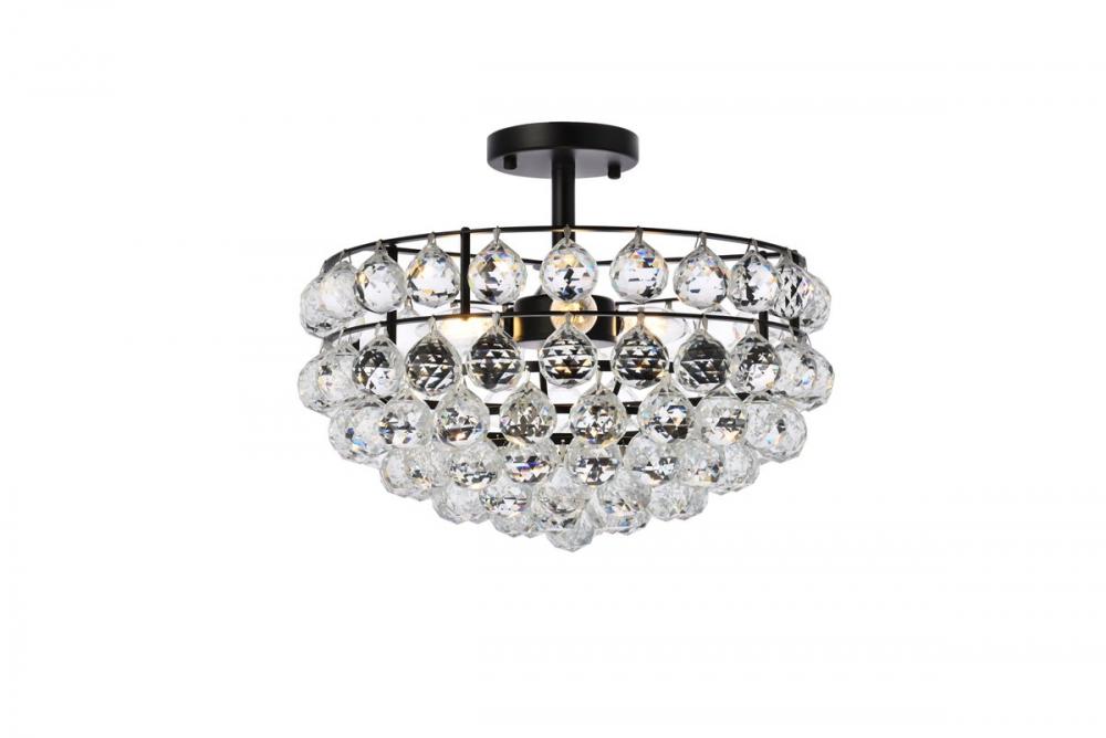 Savannah 16 inch flush mount in black