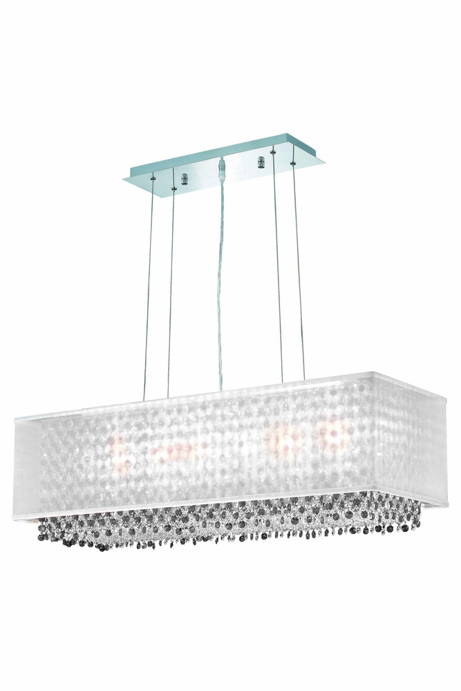 1691 Moda Collection Hanging Fixture w/ Silver Fabric Shade L34in W12in H11in Lt:5 Chrome Finish (Sw