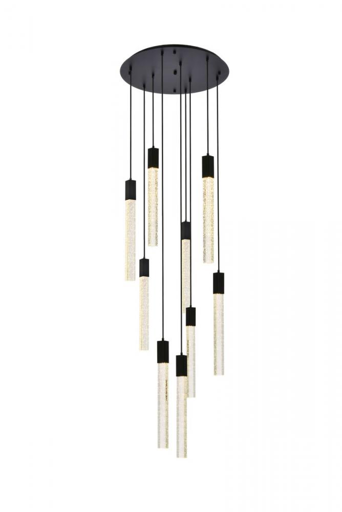 Weston 9 lights pendant in black