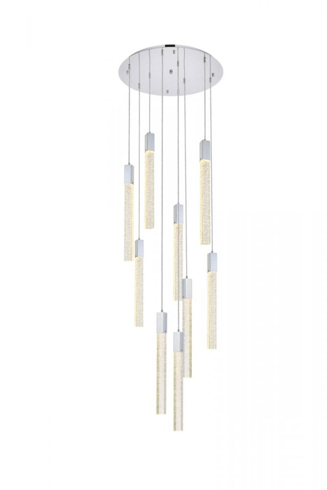 Weston 9 lights pendant in chrome