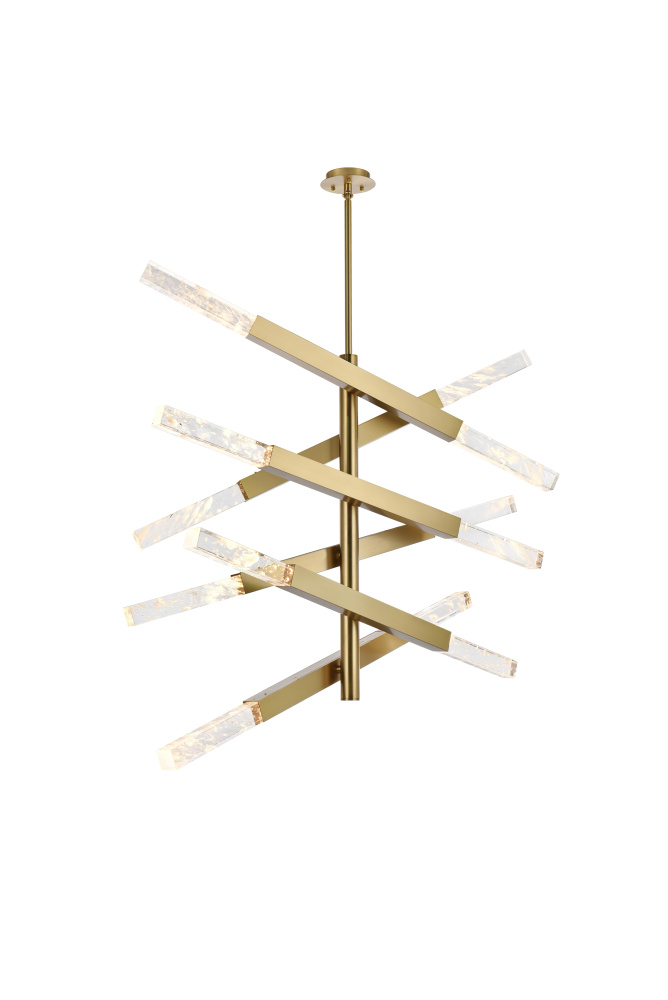 Pendant L48"H36"L12 Satin Gold
