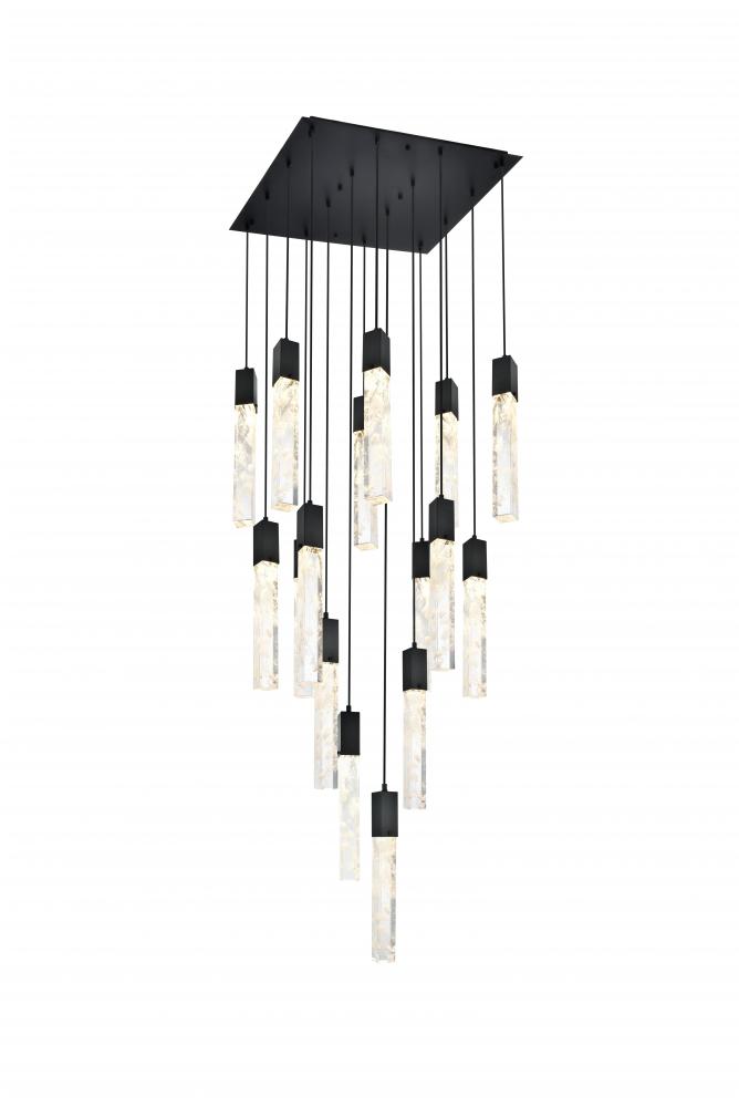 Pendant L30"W30"H24"L16 Black