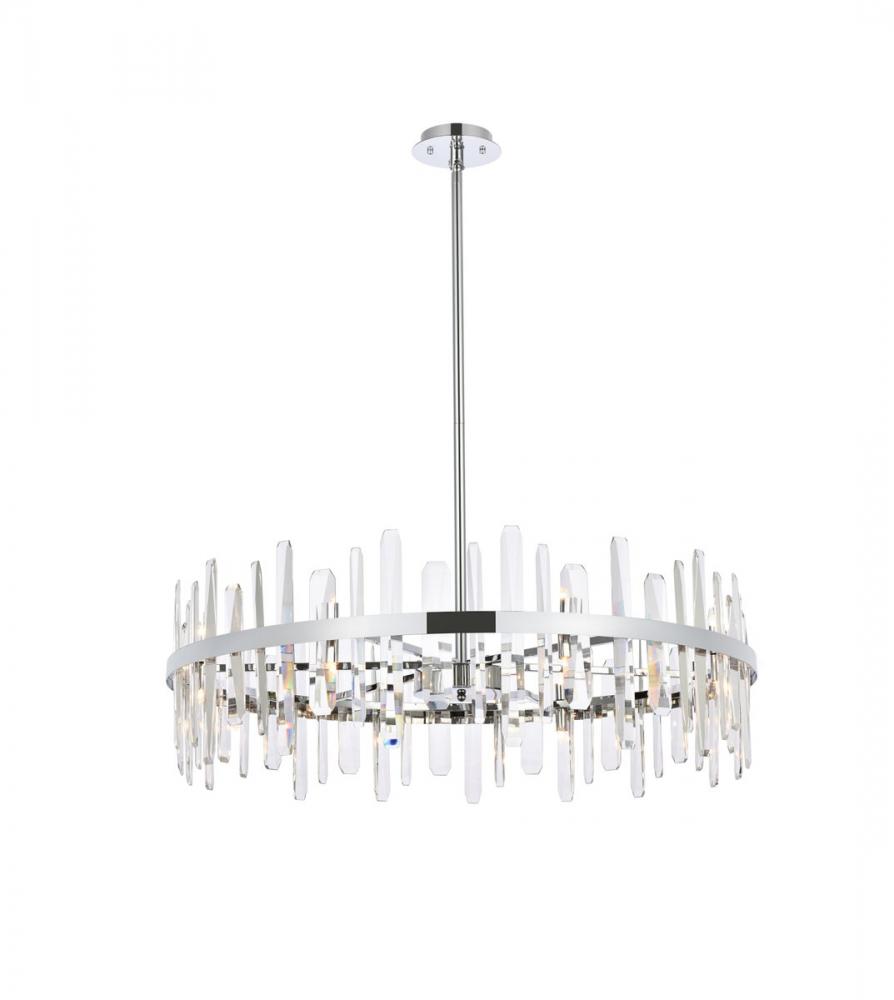 Serena 36 inch crystal round chandelier in chrome