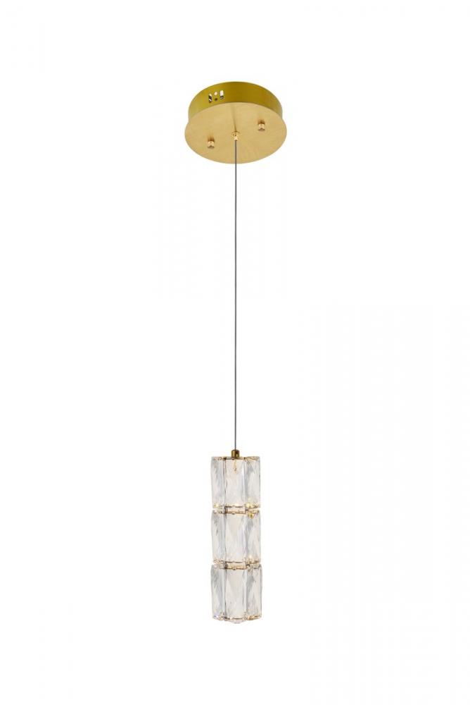 Polaris LED light gold Pendant Clear Royal Cut Crystal
