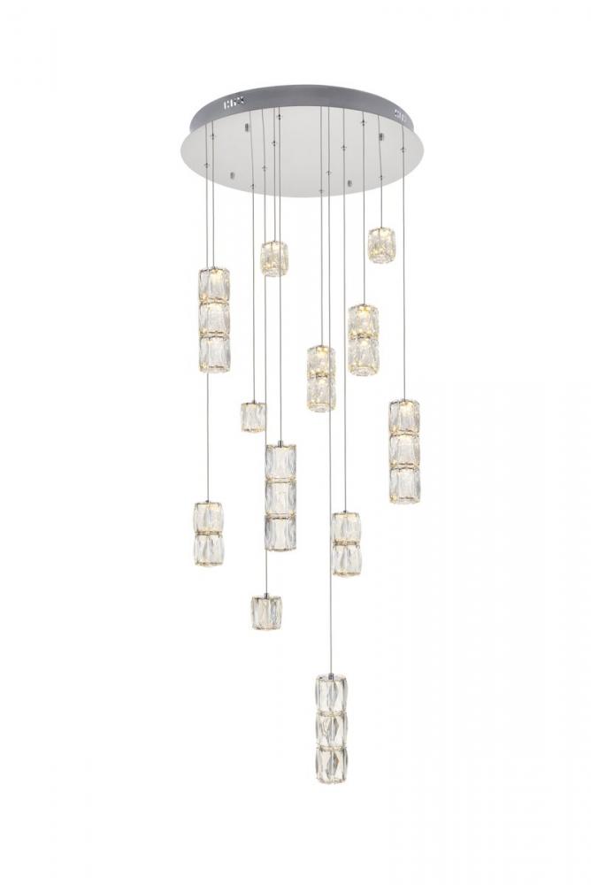 Polaris LED light Chrome Pendant Clear Crystal