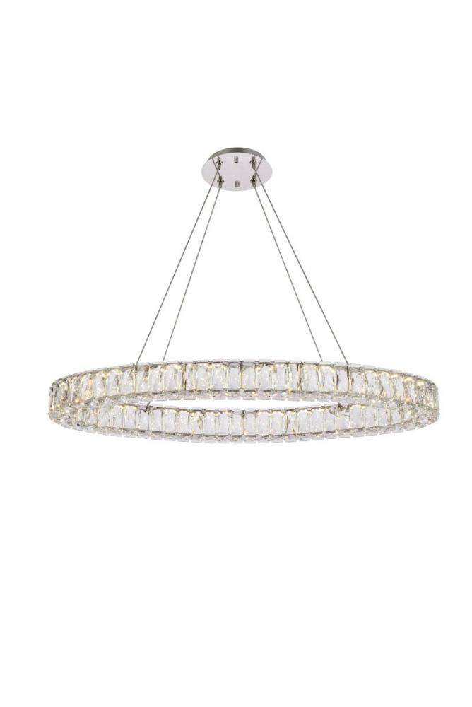 Monroe 36 inch LED oval Single pendant in chrome