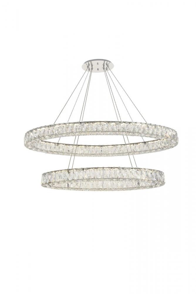 Monroe Integrated LED light Chrome Chandelier Clear Royal Cut Crystal