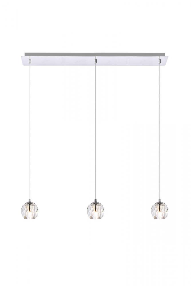 Eren 3 lights Chrome pendant