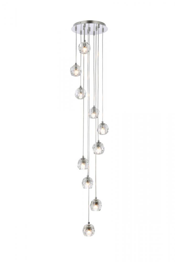 Eren 10 lights Chrome pendant