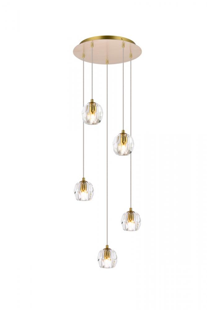 Eren 5 lights Gold pendant