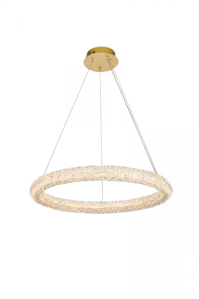 Bowen Hang D26" H2.5" LED 36W DIM 3CCT  Satin Gold