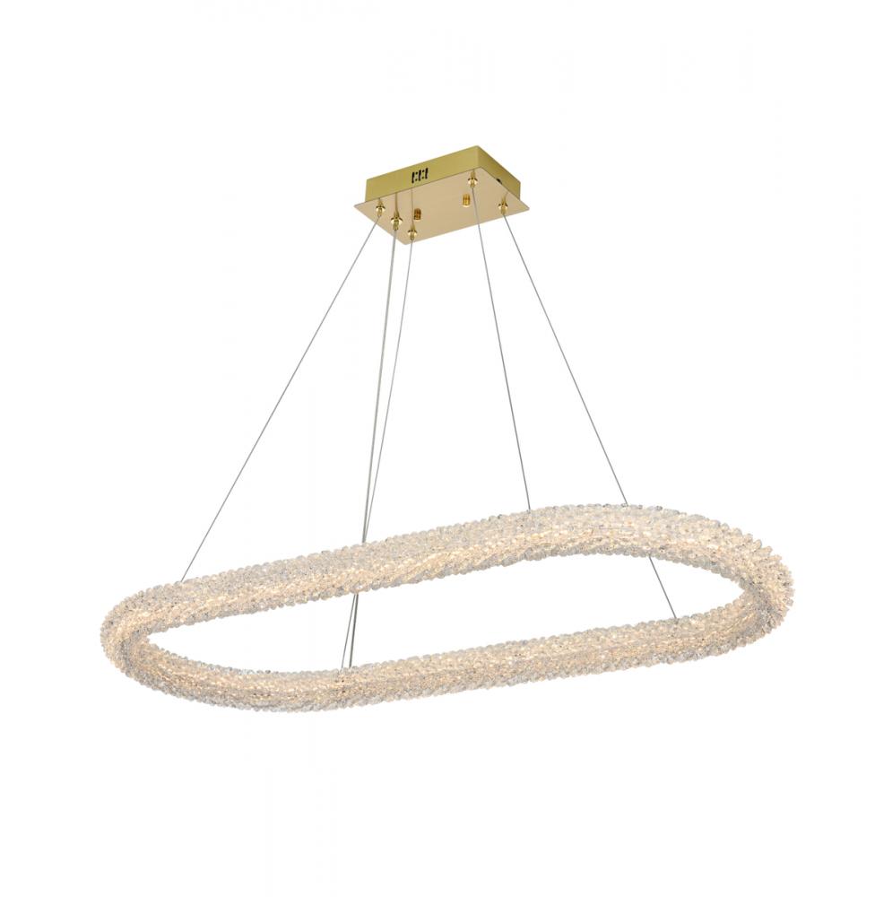 Bowen Hang L41.5" W18" H2.5" LED 48W DIM 3CCT  Satin Gold