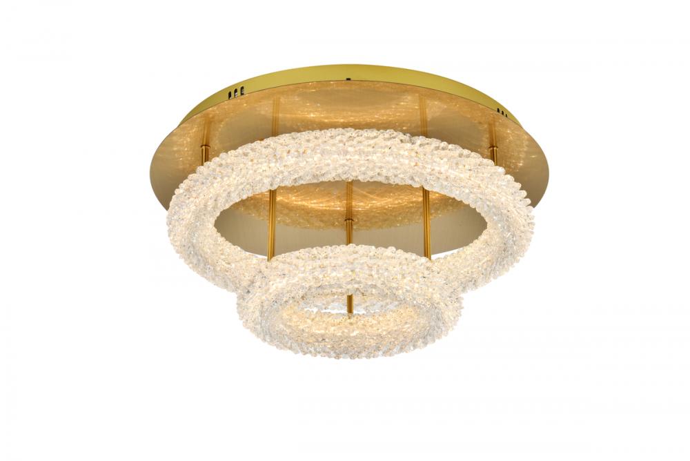 Bowen Flush Mount D22" H10" LED 40W DIM 3CCT  Satin Gold
