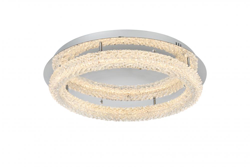 Bowen Flush Mount D26'' H5.5''LED 36W DIM 3CCT  Chrome