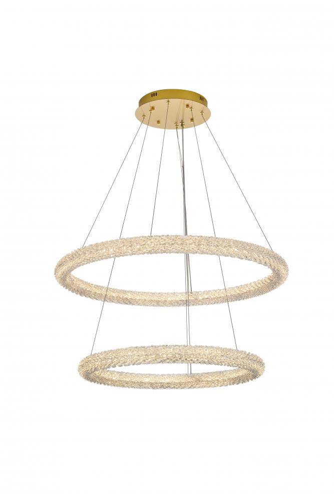Bowen Hang D35.5"+D27.5"H12"LED 80W L2 Satin Gold