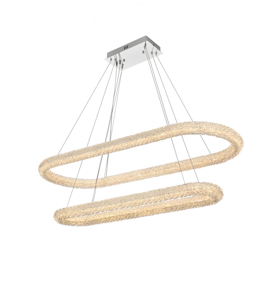 Bowen Hang L50.5"+L41" W20" H12"  LED 108W DIM 3CCT  Chrome