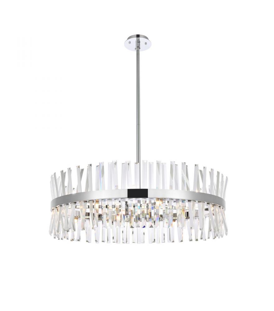 Serephina 36 inch crystal round chandelier light in chrome