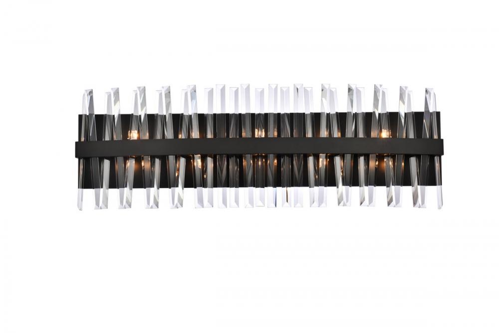 Serephina 36 inch crystal bath sconce in black