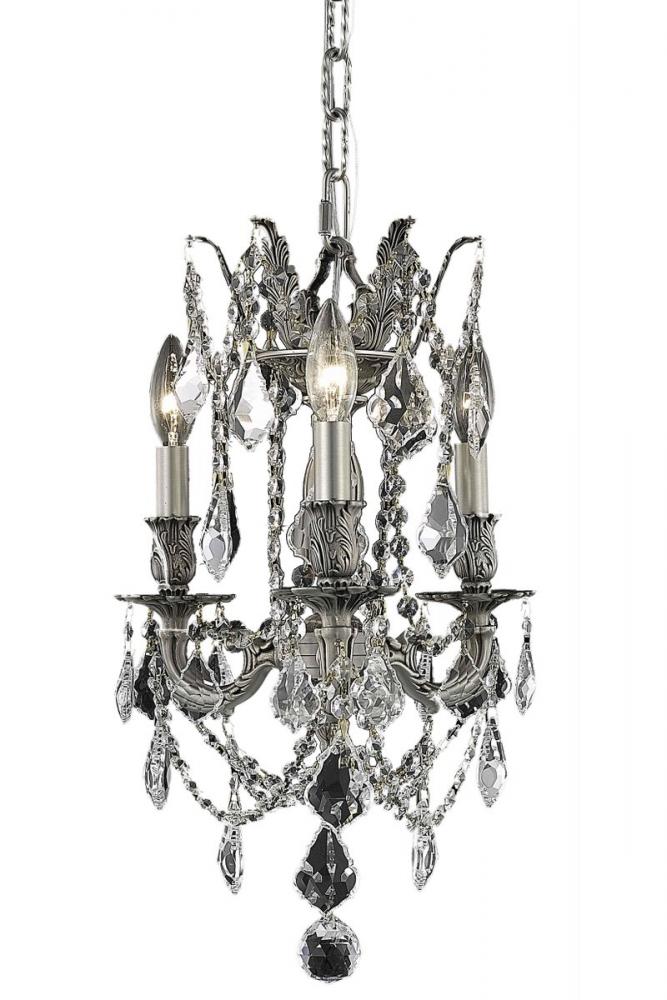 Rosalia 3 light Pewter Pendant Clear Royal Cut Crystal