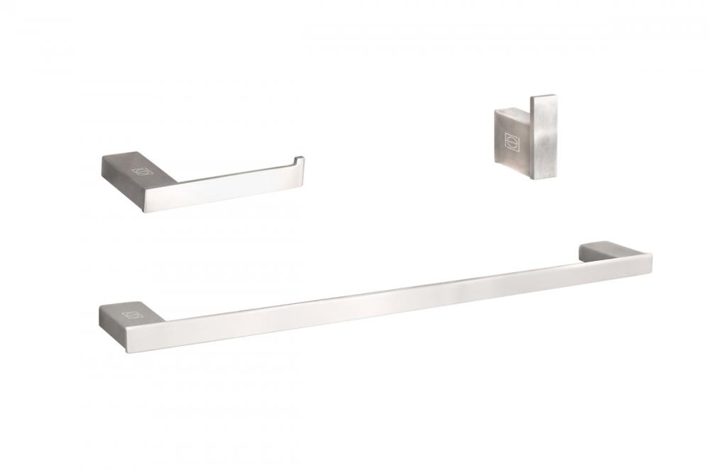 Bathroom hardware set 24"x2.9"+7"x2.9"+2.2"x1.5" brushed nickel