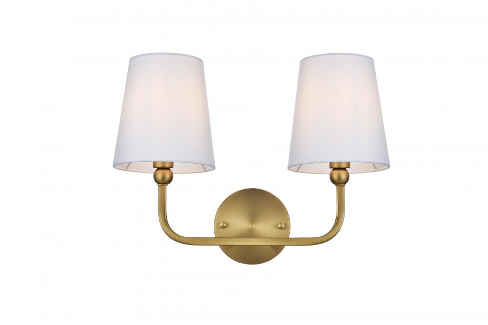 Wall sconce W16"x E7.5" x H11.8"L2 Satin Gold