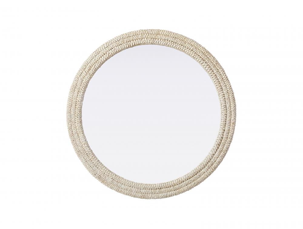 Jute Rope Mirror D42'' Linen White