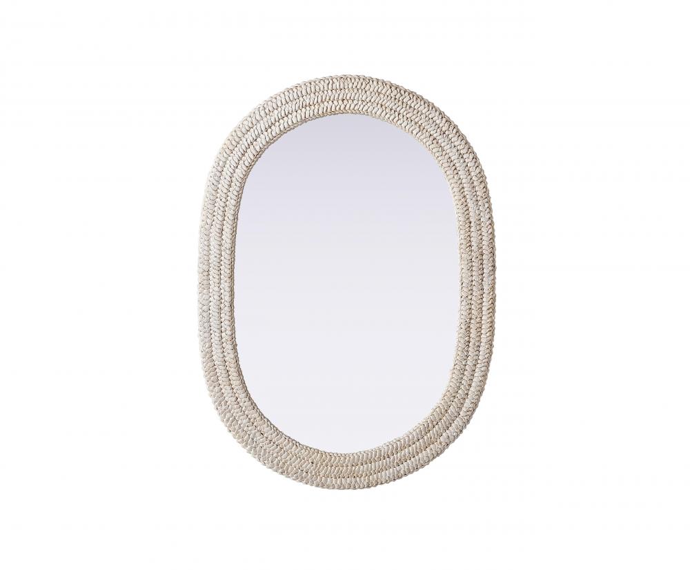 Jute Rope Mirror 30''x42'' Linen White