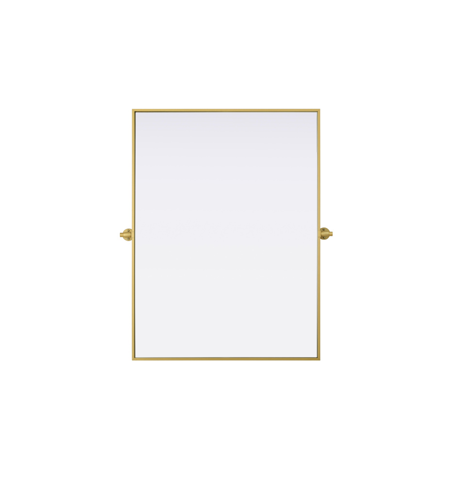 Metal Frame Mirror 40"W x 30"H Brass