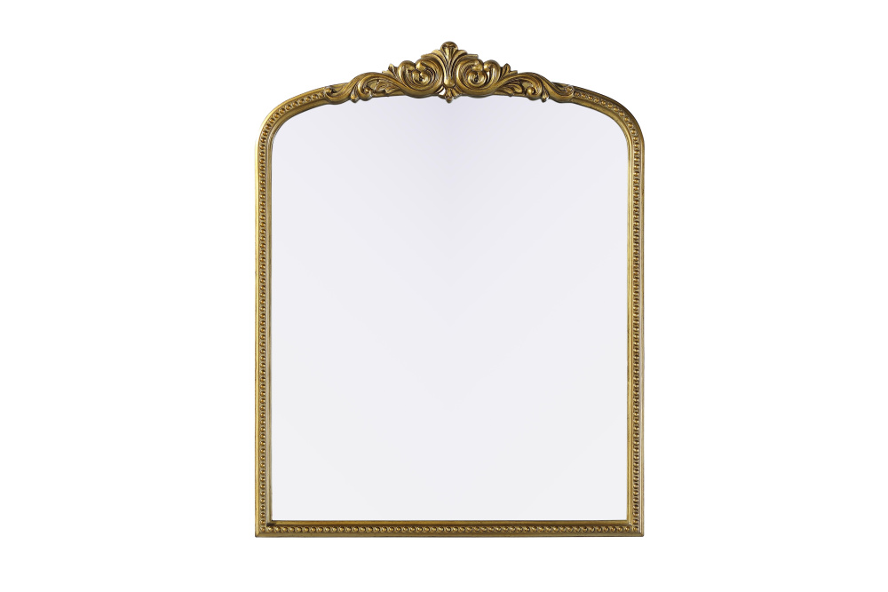 Naomi Vintage Resin Mirror 33x42 in Antique Brass