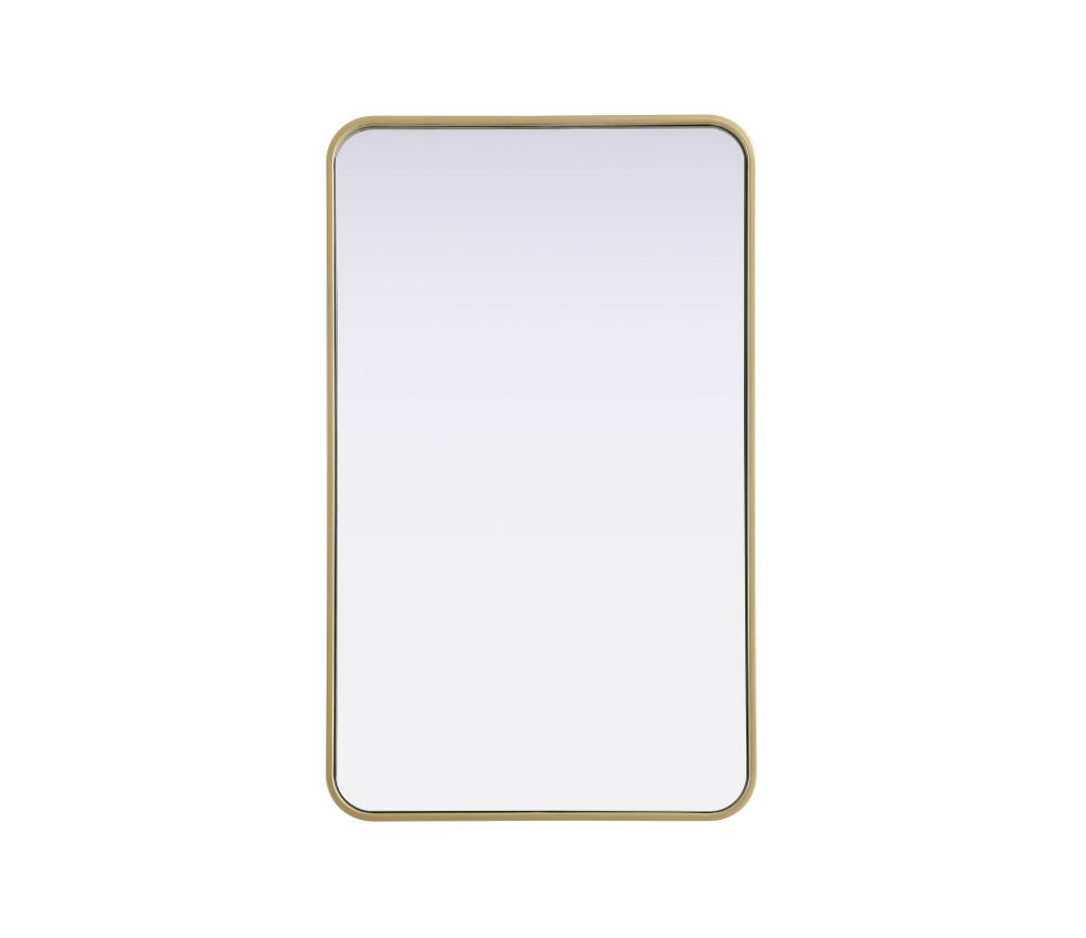 R Corner Mirror 22"x36"x2" Brass