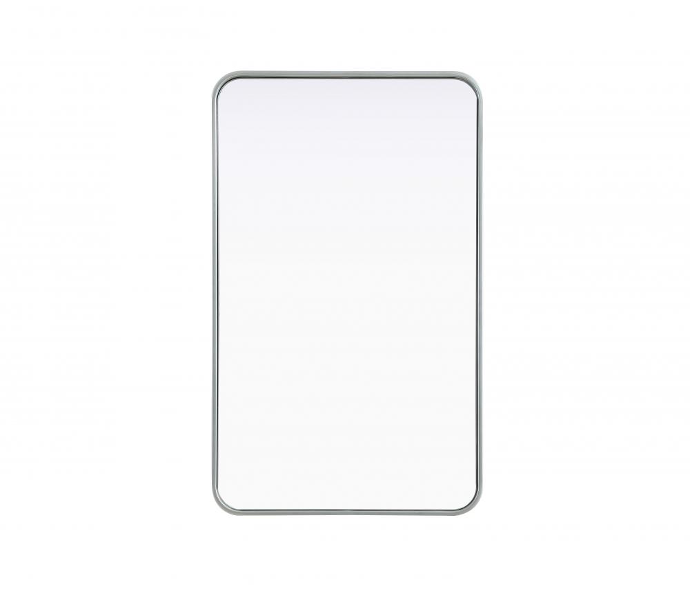 R Corner Mirror 22"x36"x2" Silver
