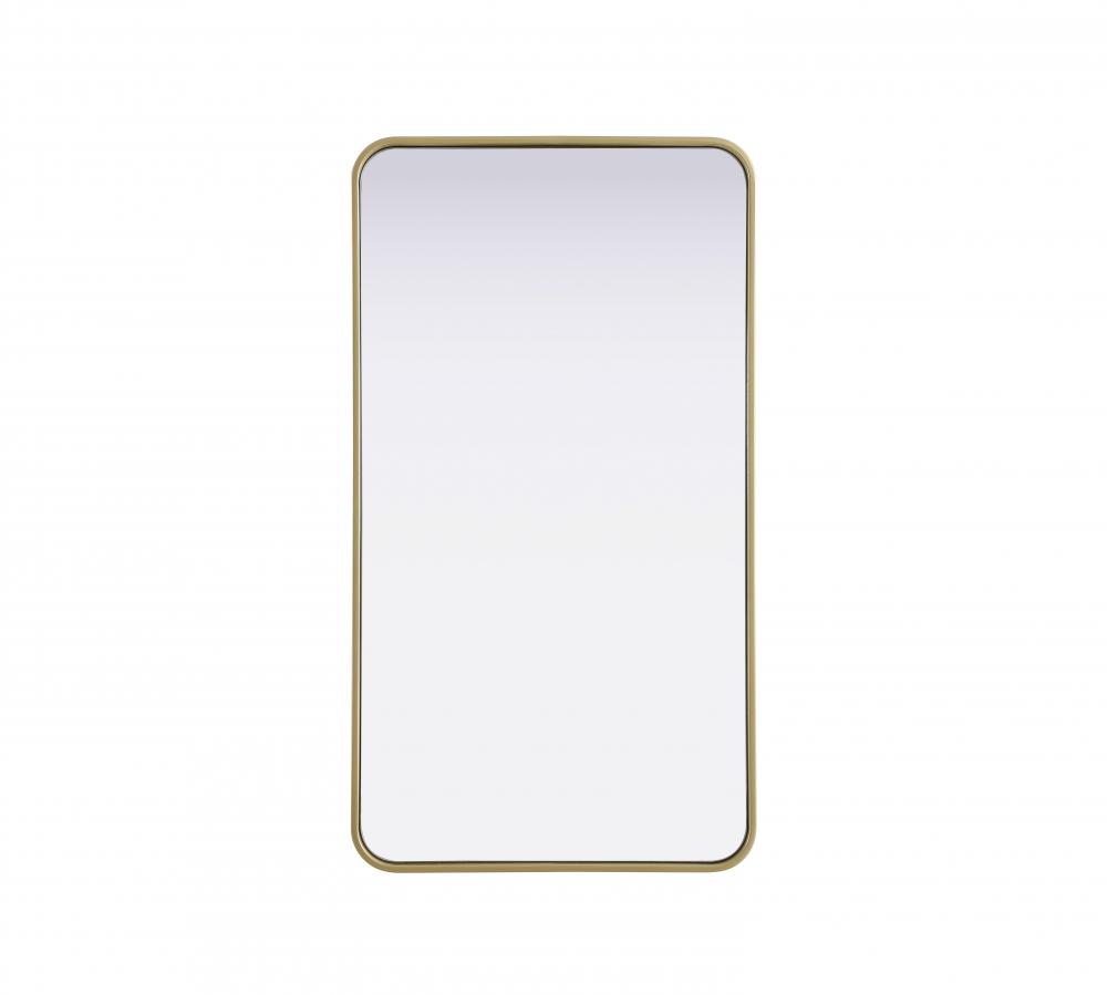 R Corner Mirror 22"x40"x2" Brass