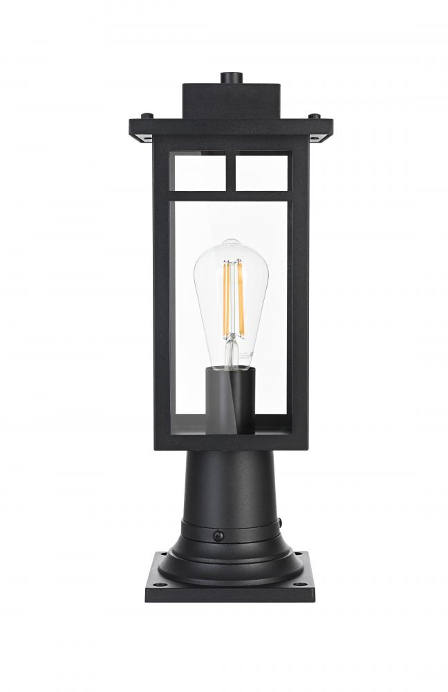 Outdoor Pole Light L6.5" W6.5" H17.5" L1 Black