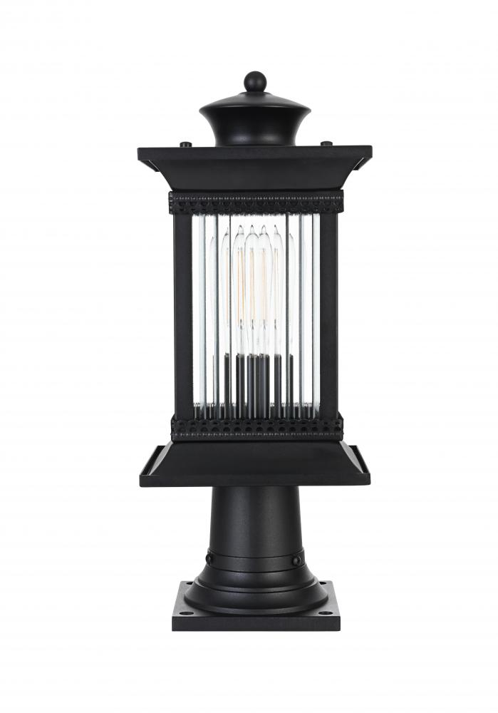 Outdoor Pole Light W7" L7" H18.5" L1 Black