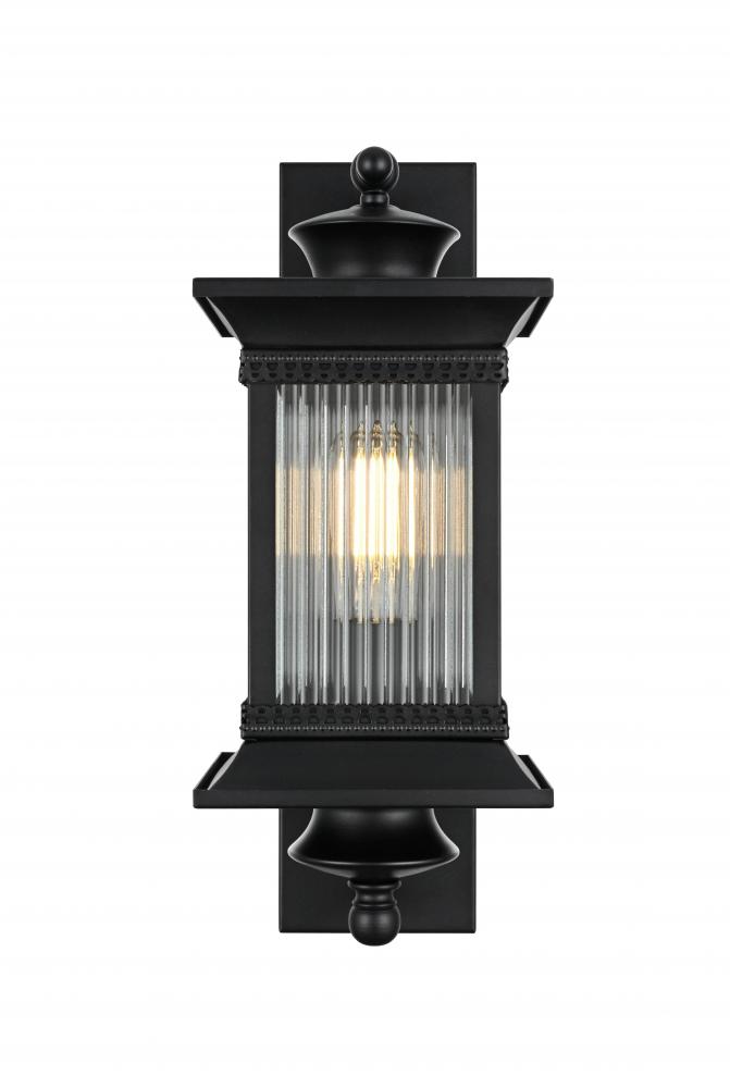 Wall sconce W7." H18.5" E9" L1 Black