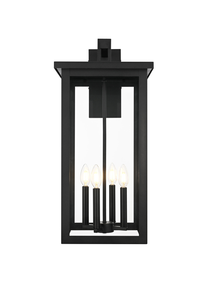 Wall sconce W12" E13" H25.5" L4 Black (1Box)
