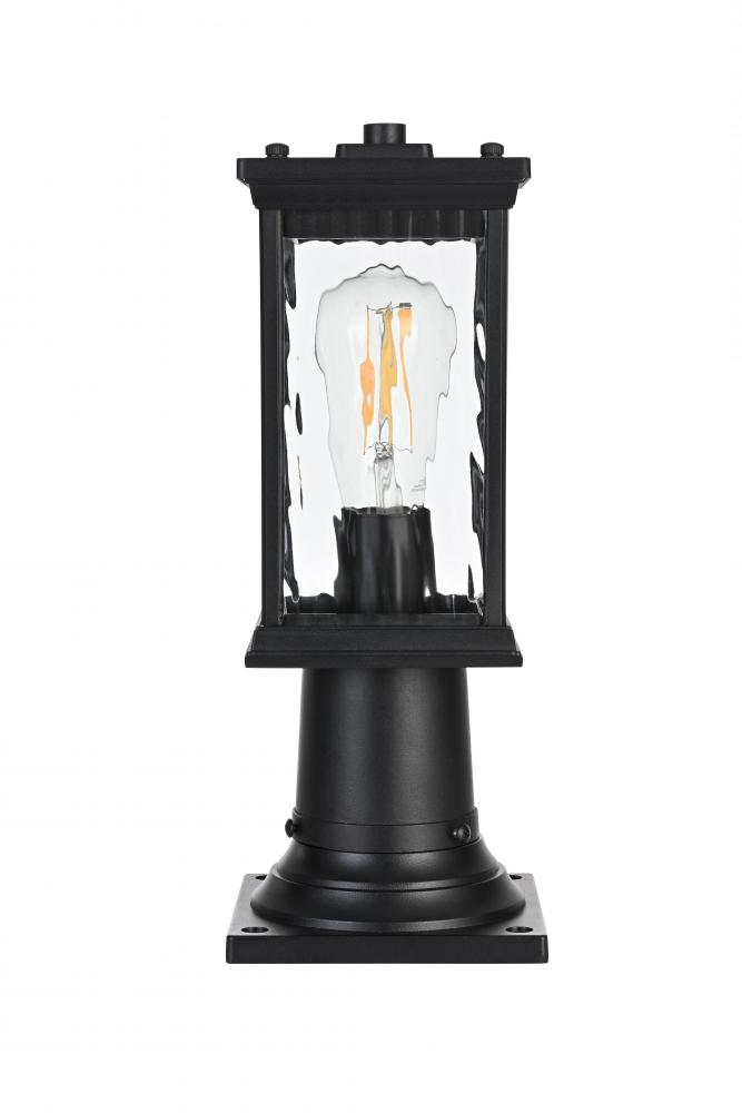Outdoor Pole Light L5" W5" H14" L1 Black